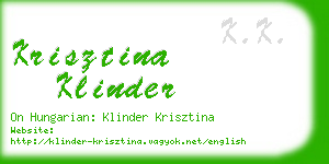 krisztina klinder business card